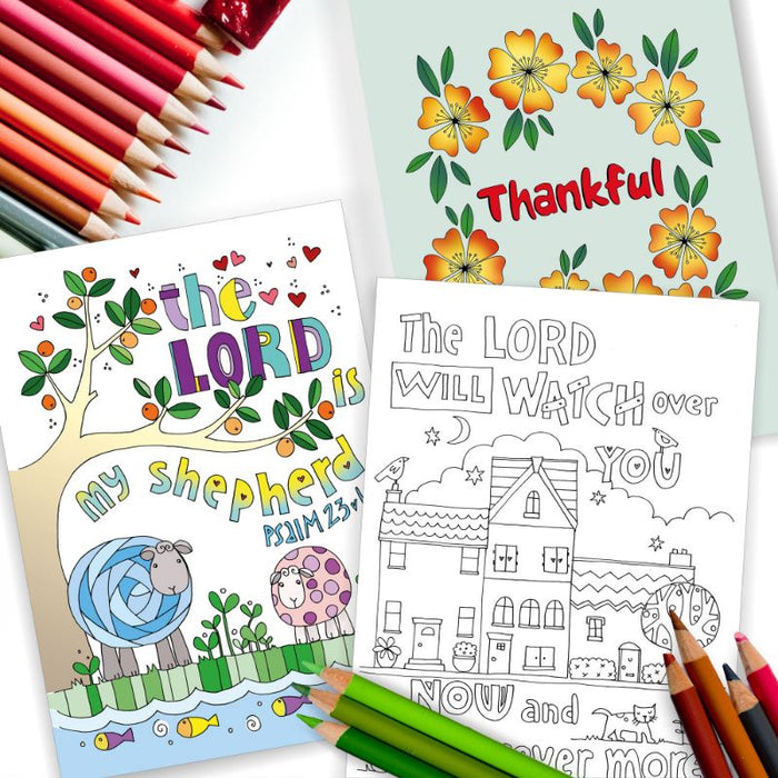 10 Exploring the Psalms Colouring Postcards, by Jacqui Grace