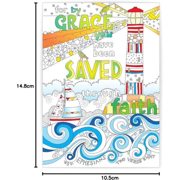 10 Images of Grace: Colouring Postcards With Bible Verses On The Reverse, by Jacqui Grace