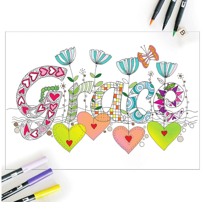 10 Images of Grace: Colouring Postcards With Bible Verses On The Reverse, by Jacqui Grace