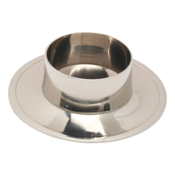 Candle Holder With Raised Lip For 2 Inch Diameter Candles, Aluminum With a Polished Nickel Plated Silver Finish