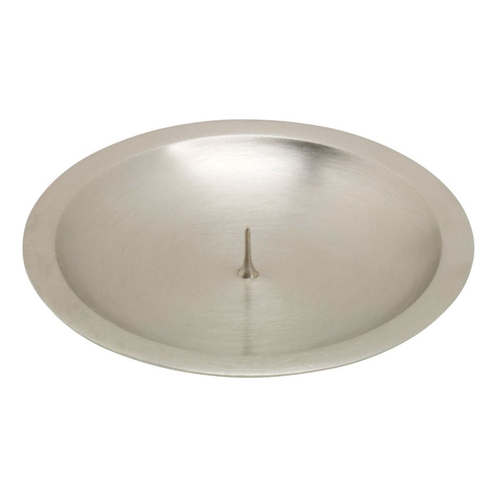 Candle Holder For Up To 3 Inch Diameter Candles, Brushed Nickel Silver Plated Brass With Spike