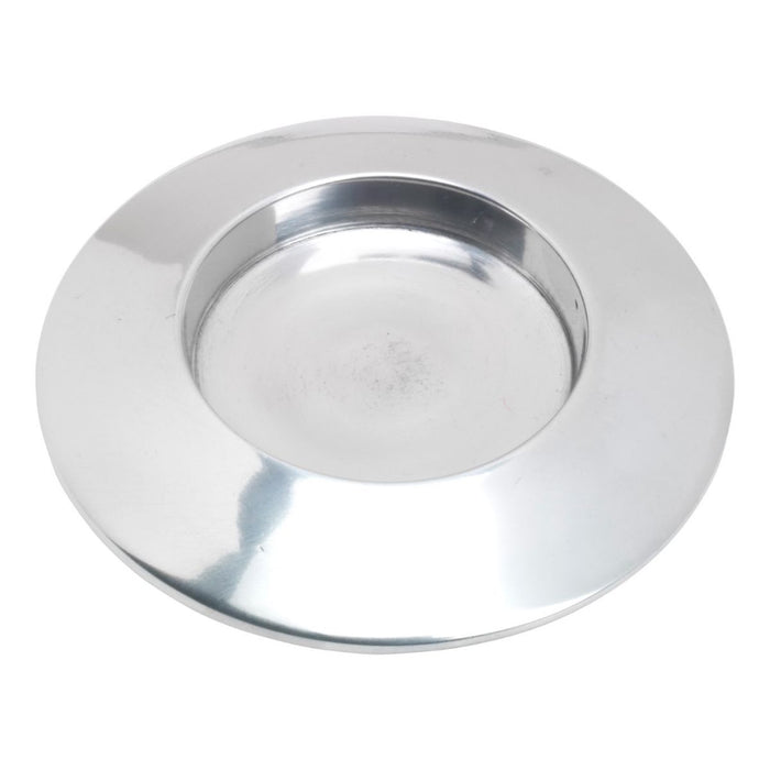 Candle Holder For Up To 2 Inch Diameter Candles, Aluminum With a Polished Nickel Plated Silver Finish