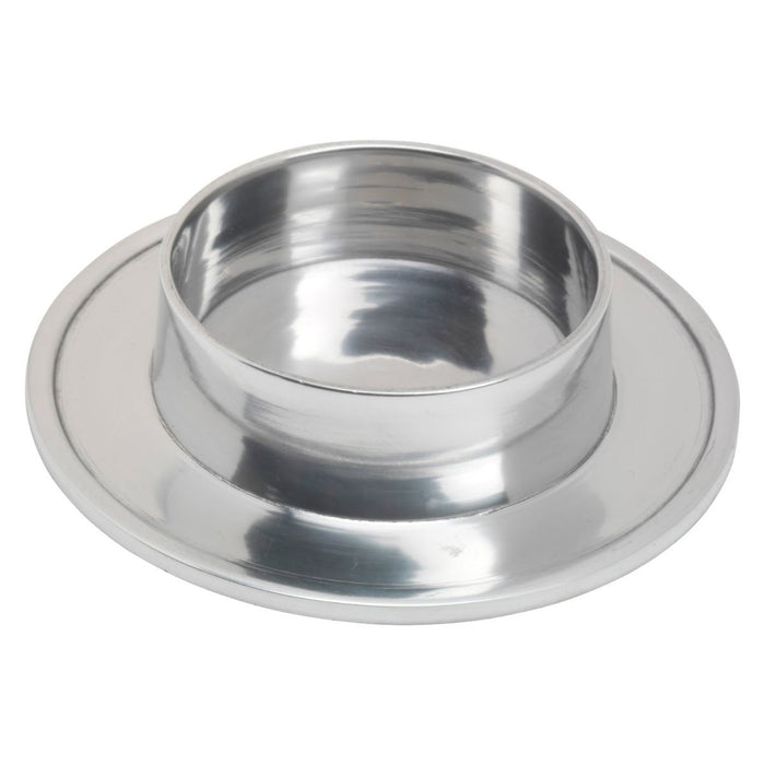 Candle Holder With Raised Lip, For Up To 3 Inch Diameter Candles Or 7-9 Day Sanctuary Glasses, Polished Silver Aluminum