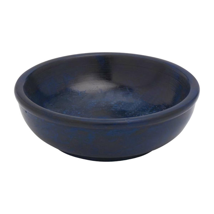 Incense Bowl, Blue Coloured Soapstone - Large Size 10cm / 4 Inches Diameter