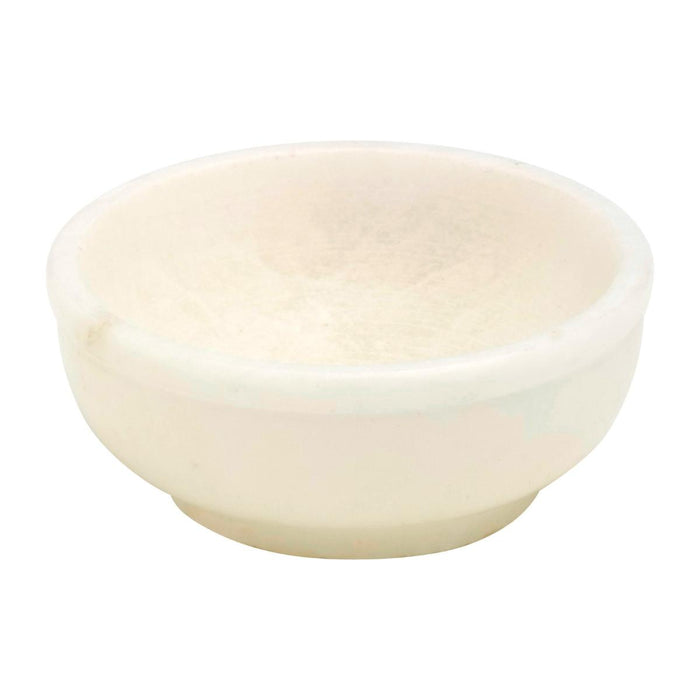 Incense Bowl, White Natural Soapstone - Medium Size 7.5cm / 3 Inches Diameter