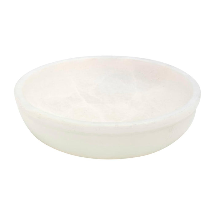 Incense Bowl, White Natural Soapstone - Large Size 10cm / 4 Inches Diameter