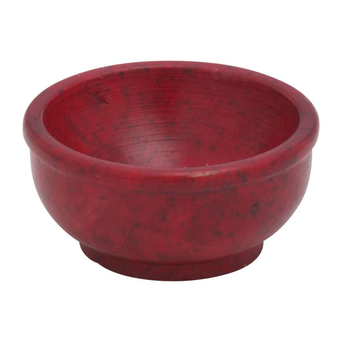 Incense Bowl, Red Soapstone - Small Size 6.5cm / 2.5 Inches Diameter