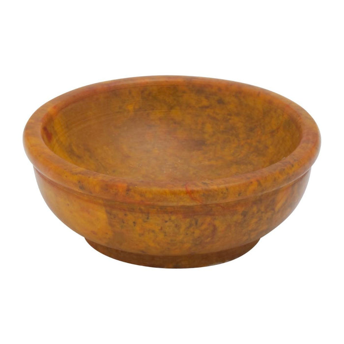 Incense Bowl, Amber Coloured Soapstone - Medium Size 7.5cm / 3 Inches Diameter
