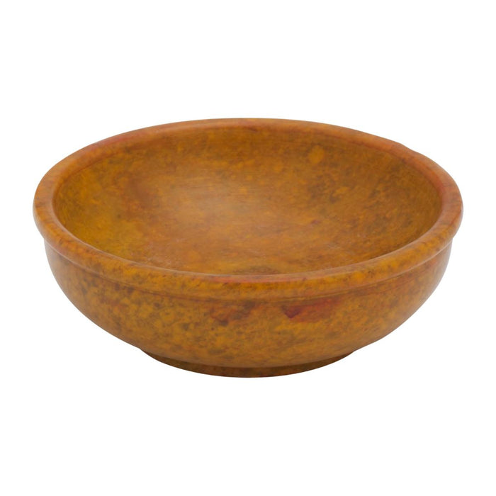 Incense Bowl, Amber Coloured Soapstone - Large Size 10cm / 4 Inches Diameter