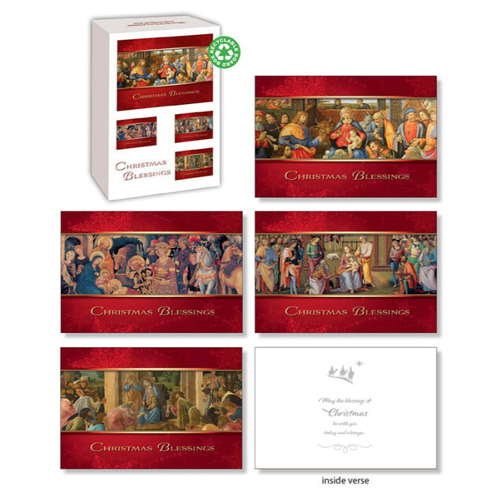 18 Christmas Cards 4 Designs, Christmas Blessings Renaissance Style Old Master Paintings