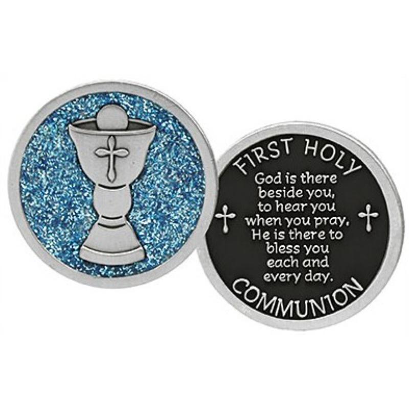 1st Holy Communion Prayer - Engraved Metal Pocket Prayer Token, Multi ...