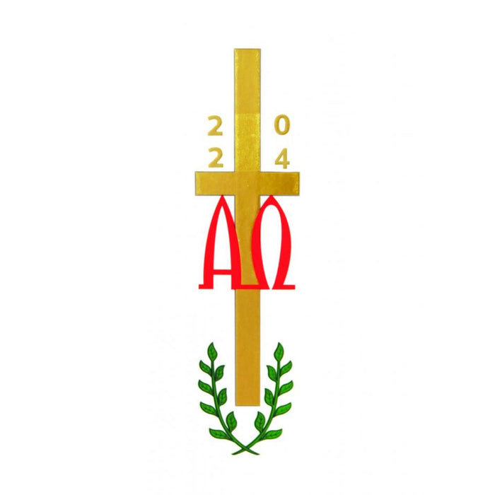 Paschal Candle 2 Inch Dia x 36 Inches High, Plain Or With a Choice of 6 Designs of 2025 Paschal Candle Transfer AVAILABLE JUNE - JULY 2024
