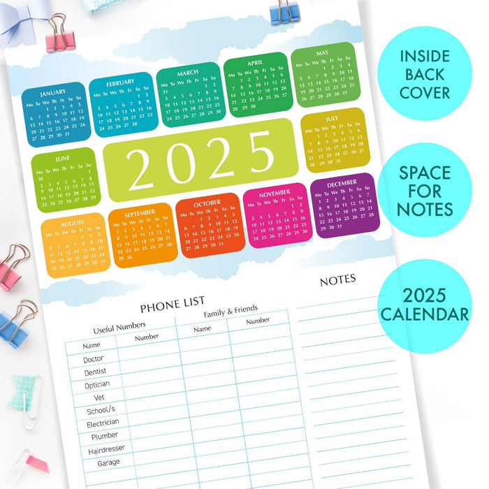 2025 Family Planner - Calendar, For Home or Workplace Suitable For up to 5 People AVAILABLE SEPTEMBER