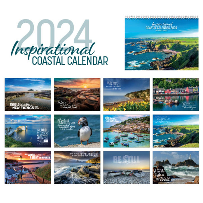 2025 Inspirational Coastal Calendar, With Bible Verses On Every Page, Size A4 When Closed AVAILABLE AUGUST 2024
