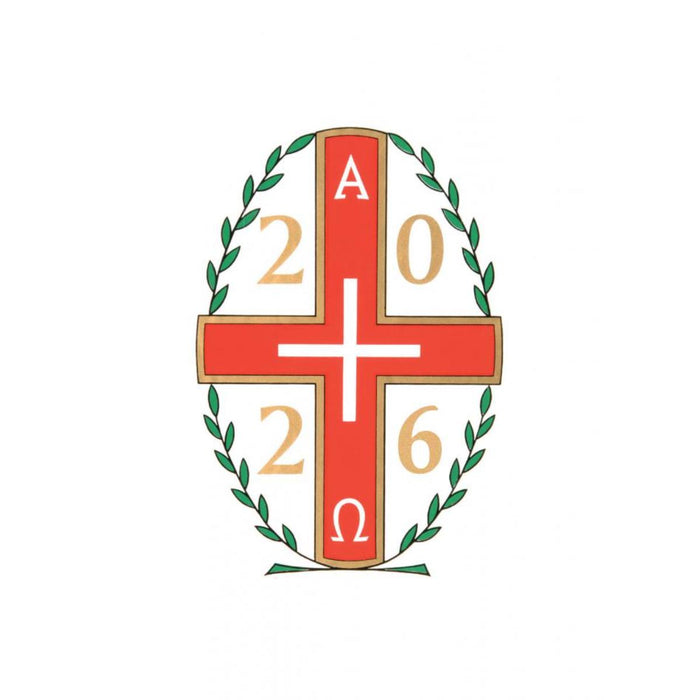 2026 Paschal Candle 2 Inch Dia x 18 Inches High, Plain Or With a Choice of 7 Candle Transfer Designs