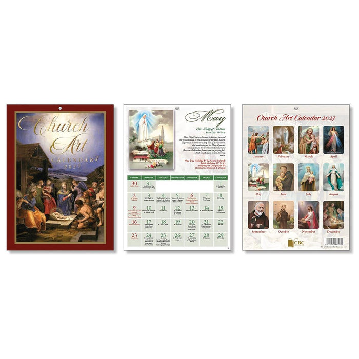 2027 Church Art Calendar - Catholic Saints Designs - A4 Size, Multi Buy Options Available