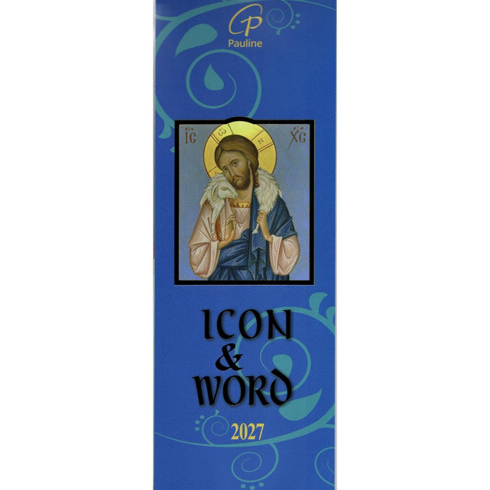 Icon and Word Wall Calendar 2027 - Words of Wisdom on the reverse of each Icon - Size 30cm x 10.8cm