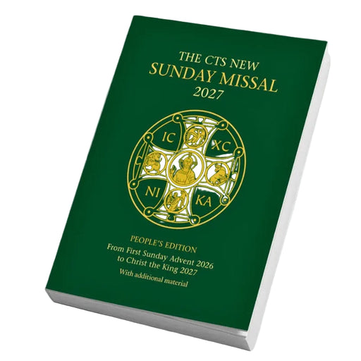 Green book titled 'The CTS New Sunday Missal 2027' on a white background