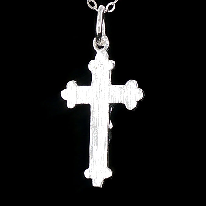 Sterling Silver Crucifix Pendant 20mm High Trefoil Design
