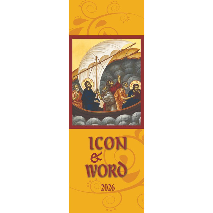 2026 Icon and Word Wall Calendar, Bible Verse on the reverse of each Icon Size 30cm x 10.8cm