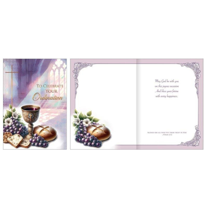 To Celebrate Your Ordination Greetings Card - With Prayer Insert