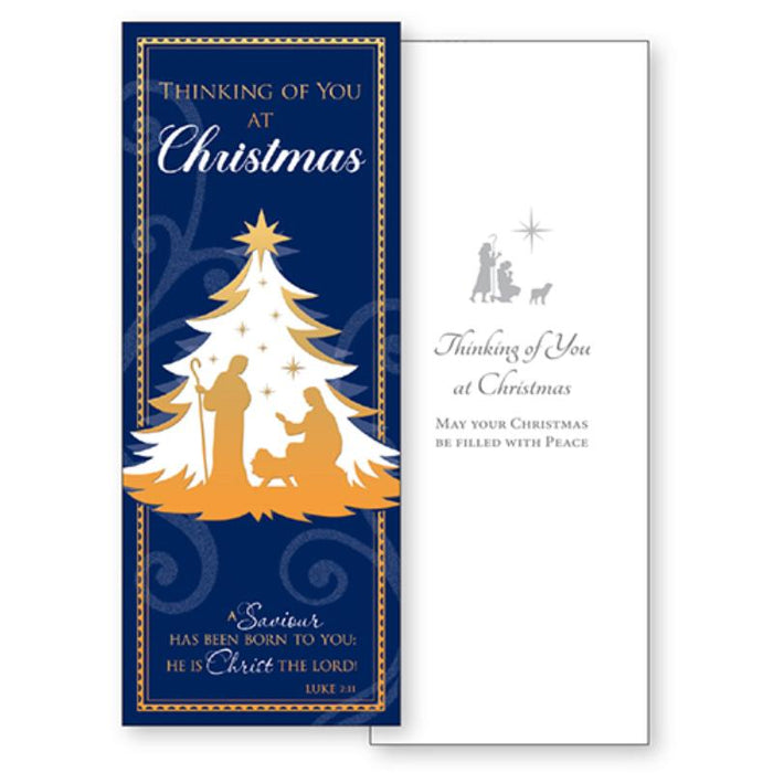 Thinking Of You At Christmas, A Saviour Has Been Born - Single Christmas Card