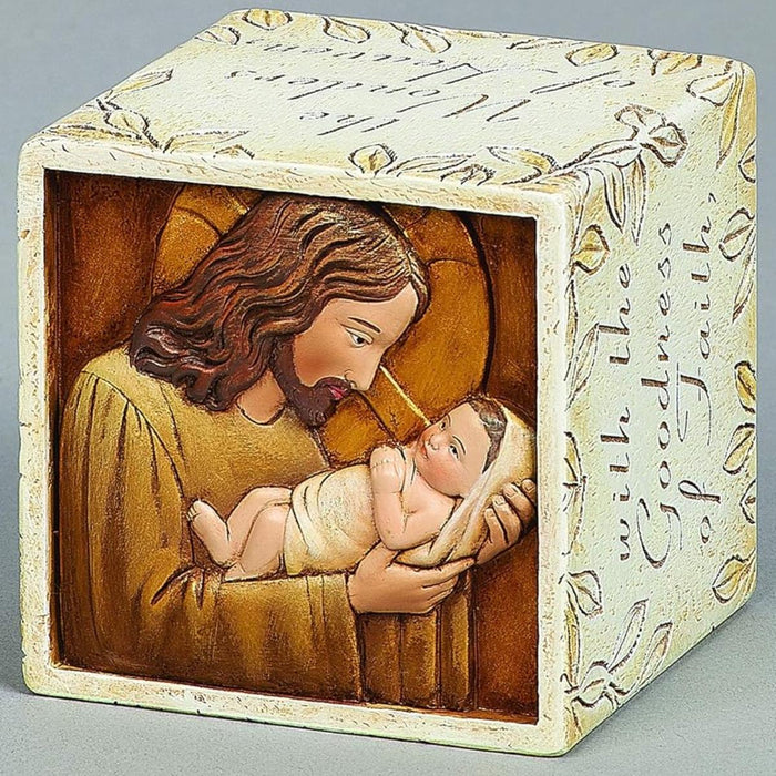 Jesus Love Me, Keepsake Prayer Cube 7.5cm / 3 Inches High, by Joseph's Studio