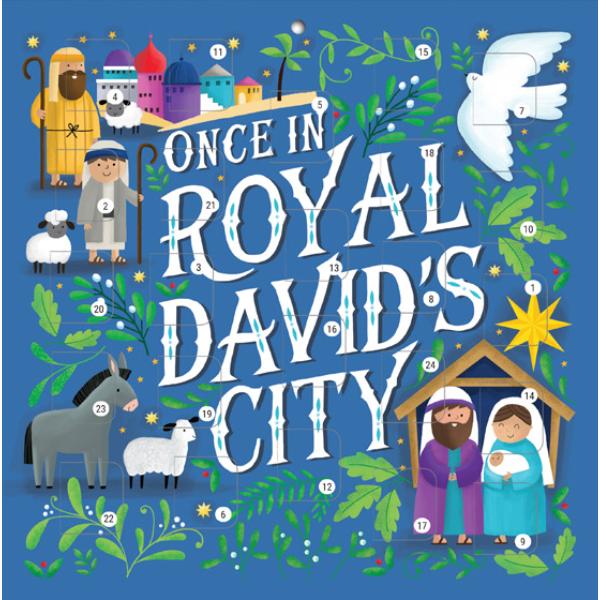 Once In Royal David's City, Advent Calendar Card With Bible Verses - Size 15cm Square - Multi Buy Options Available