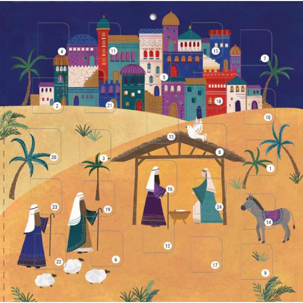 A Saviour Is Born, Advent Calendar Card With Bible Verses - Size 21cm Large Square - Multi Buy Options Available