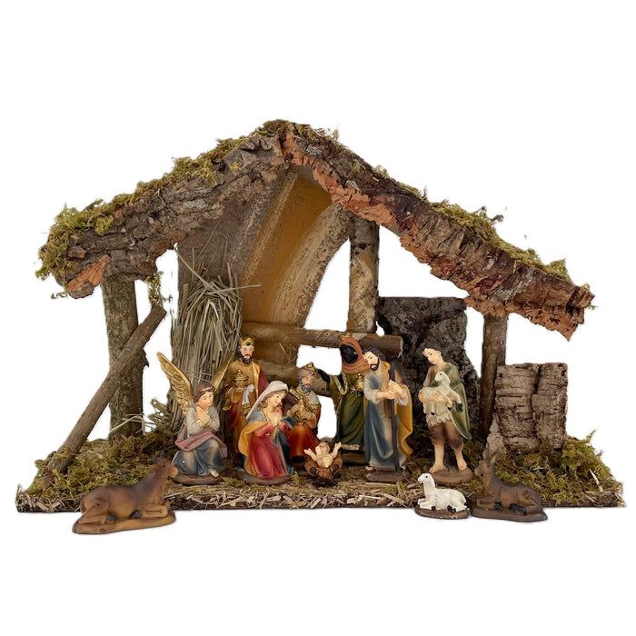 Nativity Crib Figures 9cm / 3.5 Inches High - Available with a Choice of Stables