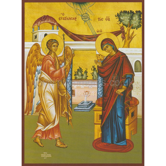 Annunciation, Mounted Icon Print - Size 20cm x 26cm