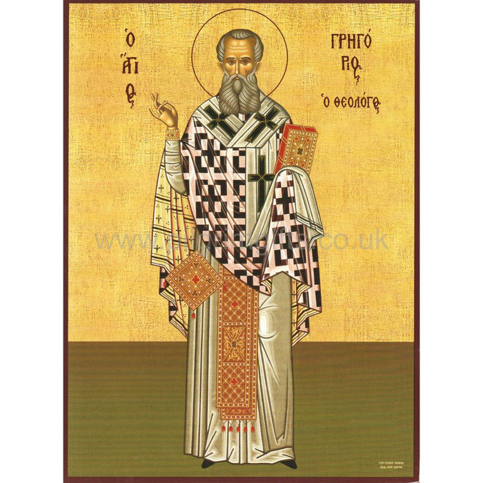 St. Gregory the Theologian, Archbishop of Constantinople - Mounted Icon Print - Size 20cm x 26cm