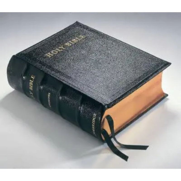 Lectern Bible with Apocrypha, King James Version (KJV) Black Goatskin Leather over Boards, by Cambridge Bibles