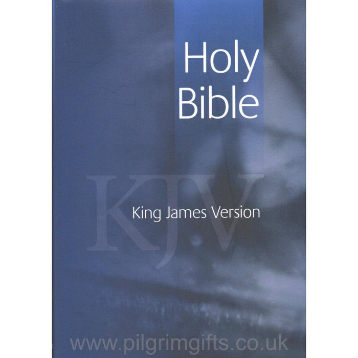 Cover of the King James Version Holy Bible with a blue background and the title 'Holy Bible' along with the 'KJV' abbreviation.