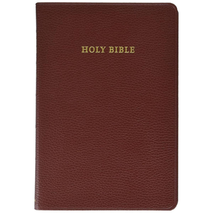 KJV Topaz Reference Edition, Words Of Christ In Red - Brown Calf Split Leather - KJ674:XR