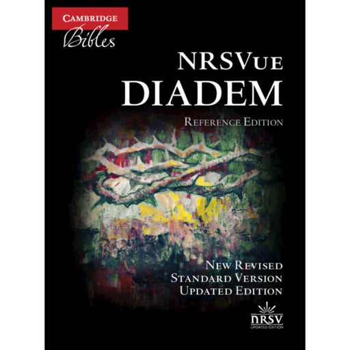 Cambridge Bibles NRSVue DIADEM Reference Edition book cover with artistic design and text.