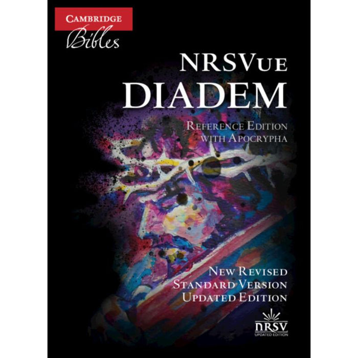 Cambridge Bibles NRSVUE Diadem Reference Edition with Apocrypha on a black background