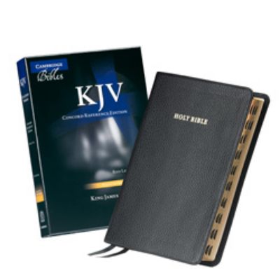 KJV Concord Reference Bible, Black Calf Split Leather, Red-letter Text, Thumb Index, by Cambridge Bibles