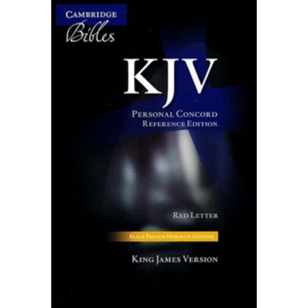 KJV Concord Reference Bible, Black Calf Split Leather, Red-letter Text, Thumb Index, by Cambridge Bibles