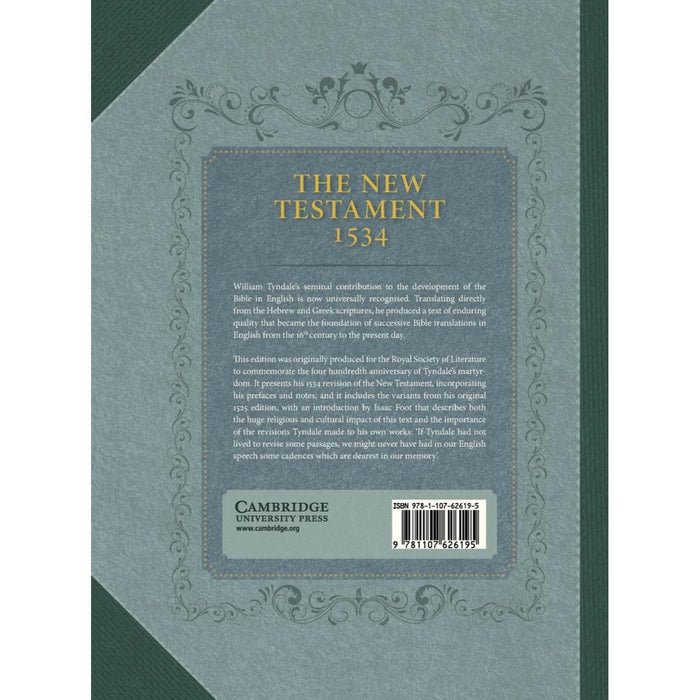 Tyndale New Testament: A Reprint of the Edition of 1534 - Hardback Edition