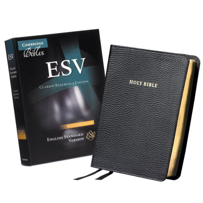 ESV Clarion Reference Bible, Black Calf Split Leather, by Cambridge Bibles