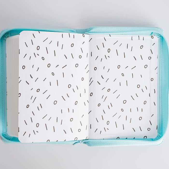 Inside pocket sized, mint coloured compact NIV Bible