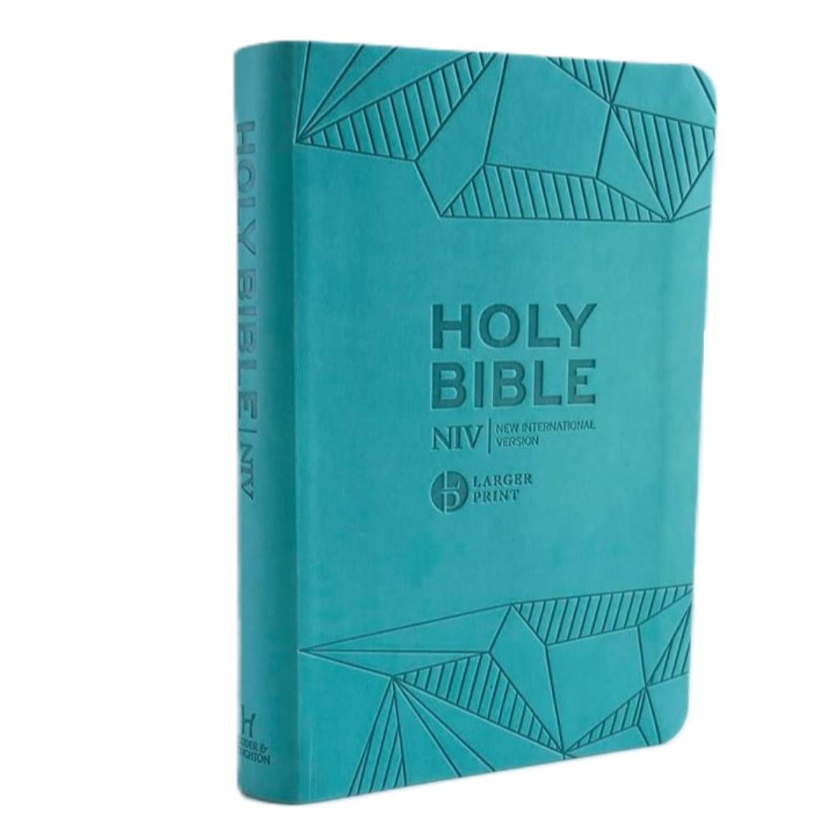 NIV Bible - Larger 8.5pt Print Teal Soft-Tone With British Text