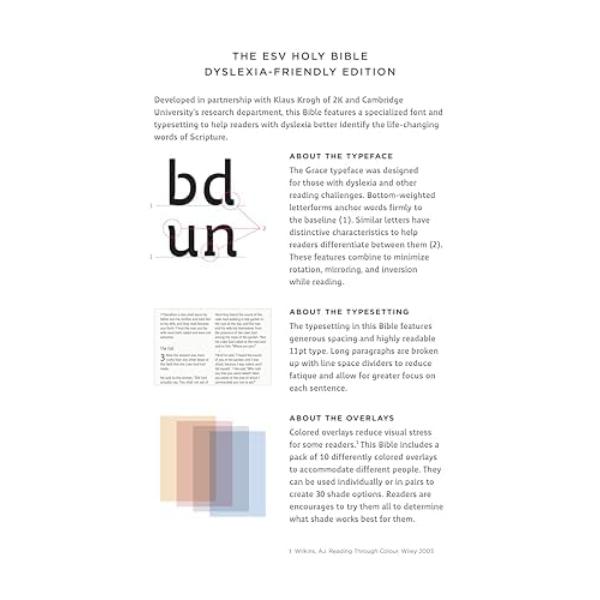 ESV Holy Bible: Dyslexia-Friendly Edition - Hardback - With Colour Overlays