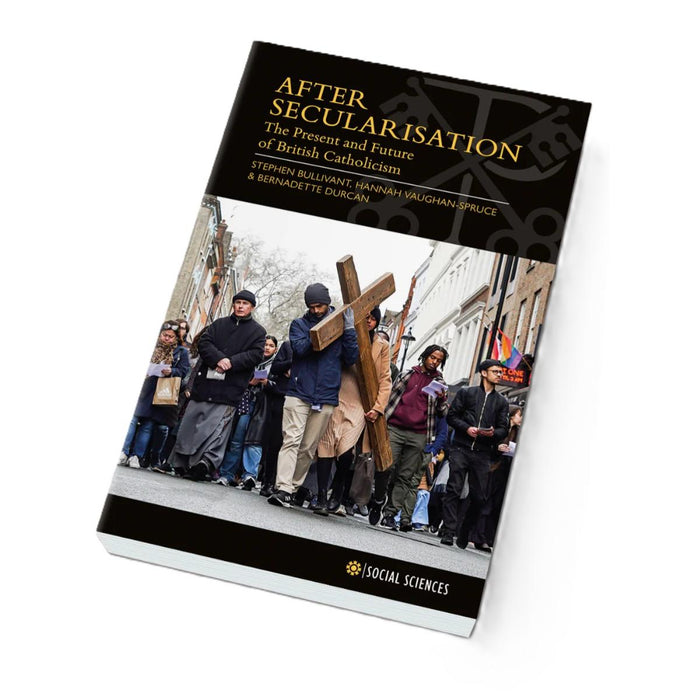 Book cover titled 'After Secularisation' with a group of people walking and carrying crosses.