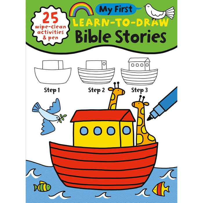 My First Learn to Draw Bible Stories - 28 Wipe Clean Activities and Pen, Spiral Bound