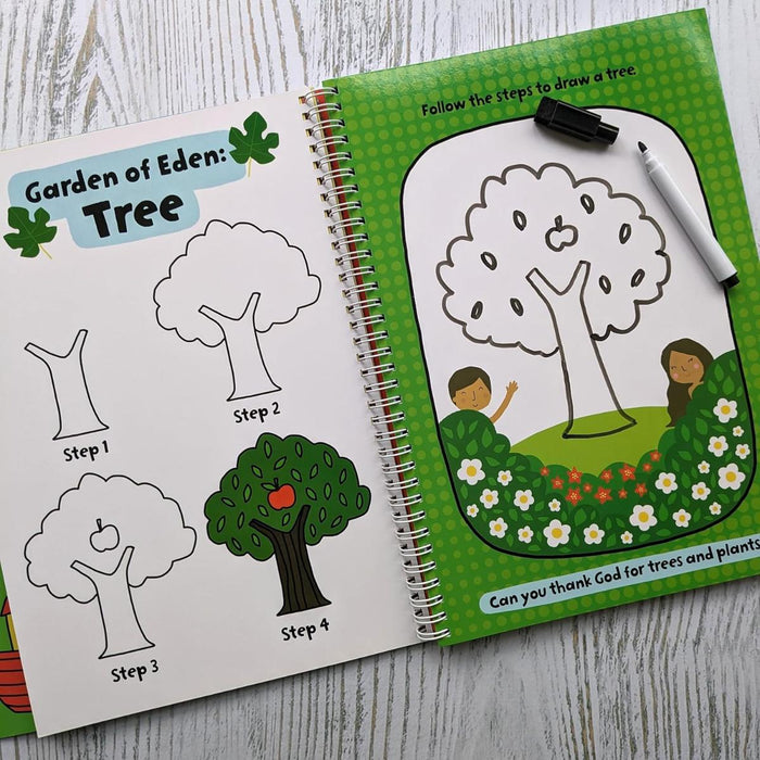 My First Learn to Draw Bible Stories - 28 Wipe Clean Activities and Pen, Spiral Bound