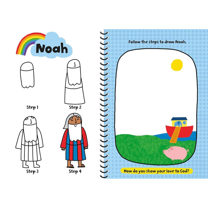My First Learn to Draw Bible Stories - 28 Wipe Clean Activities and Pen, Spiral Bound