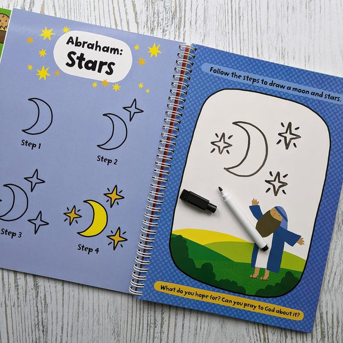 My First Learn to Draw Bible Stories - 28 Wipe Clean Activities and Pen, Spiral Bound
