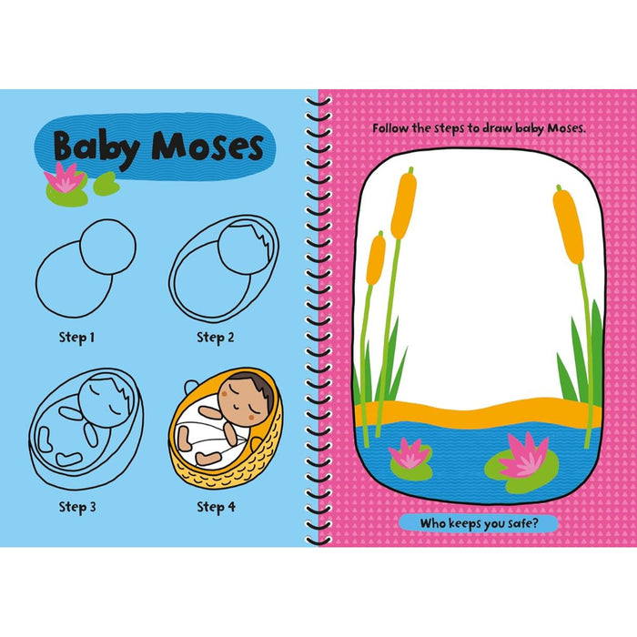 My First Learn to Draw Bible Stories - 28 Wipe Clean Activities and Pen, Spiral Bound